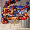 Hot Wheels Birthday Banner | Personalized Hot Wheels Backdrop 4 Racing Cars Birthday Banner – Custom High-Speed Party Decoration With Photo – Delivered in 24h – Digital File