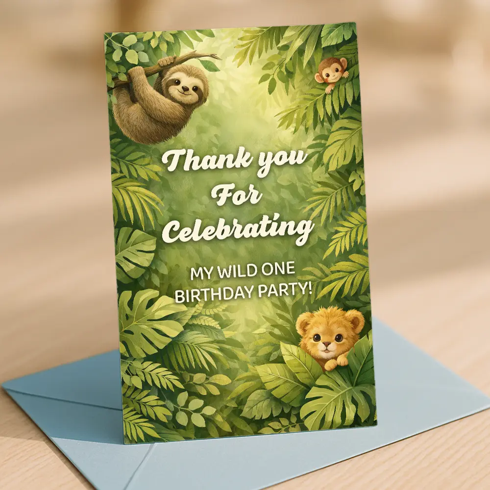 Wild One Party Bundle | Custom Safari Invitation & Decorations Pack 6 Wild One Party Bundle – Personalized Jungle Birthday Pack with Photo – Digital Download – Ready in 24h