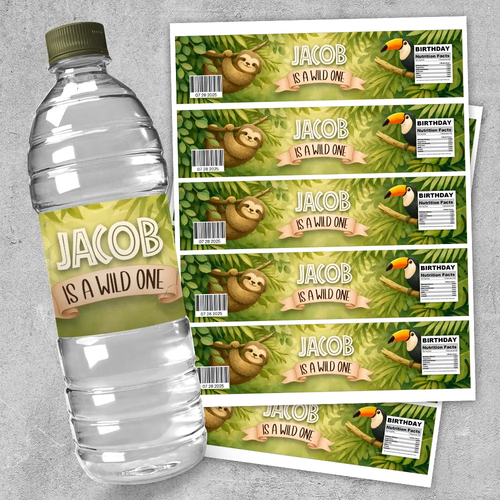 Wild One Party Bundle | Custom Safari Invitation & Decorations Pack 5 Wild One Party Bundle – Personalized Jungle Birthday Pack with Photo – Digital Download – Ready in 24h