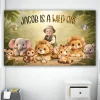 Cute Wild One Birthday Banner | Custom Baby & Plush Lion Safari Backdrop 4 Cute Wild One Birthday Banner – Personalized Wild One Party Decor With Photo (24h Delivery) – Digital Download