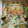 Cute Wild One Birthday Banner | Custom Baby & Plush Lion Safari Backdrop 3 Cute Wild One Birthday Banner – Personalized Wild One Party Decor With Photo (24h Delivery) – Digital Download