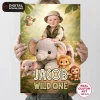Cute Wild One Welcome Sign | Plush Elephant Safari 5 Cute Wild One Photo Welcome Sign – Personalized Wild One Party Decor (24h Delivery) – Digital Download