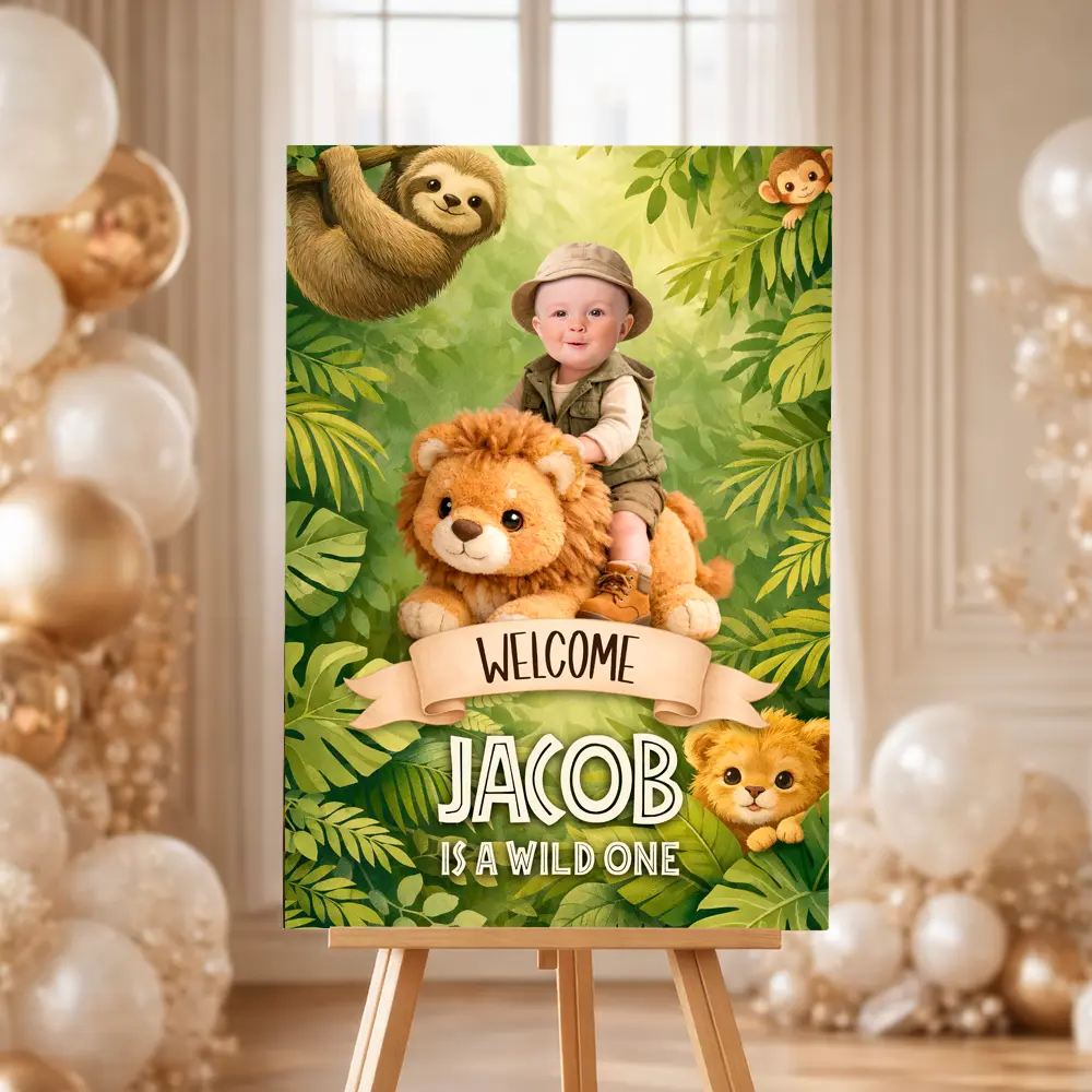 Wild One Party Bundle | Custom Safari Invitation & Decorations Pack 3 Wild One Party Bundle | Custom Safari Invitation & Decorations Pack - Image 3