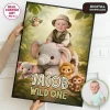 Cute Wild One Welcome Sign | Plush Elephant Safari 2 Cute Wild One Photo Welcome Sign – Personalized Wild One Party Decor (24h Delivery) – Digital Download