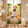 Cute Wild One Welcome Sign | Plush Elephant Safari 4 Cute Wild One Photo Welcome Sign – Personalized Wild One Party Decor (24h Delivery) – Digital Download
