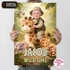 Cute Jungle Photo Welcome Sign – Personalized Wild One Party Decor (24h Delivery) – Digital Download 6 cute wild one birthday welcome sign safari baby birthday decor jungle 1st party kids 6