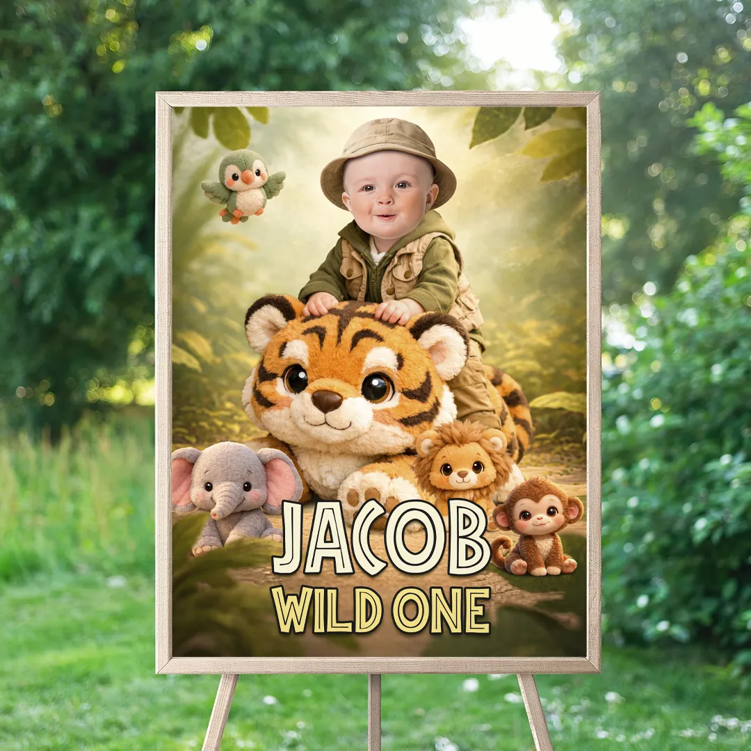 Baby Wild One Welcome Sign – Personalized Wild One Party Decor With Photo (24h Delivery) – Digital Download 4 Baby Wild One Welcome Sign – Personalized Wild One Party Decor With Photo (24h Delivery) – Digital Download