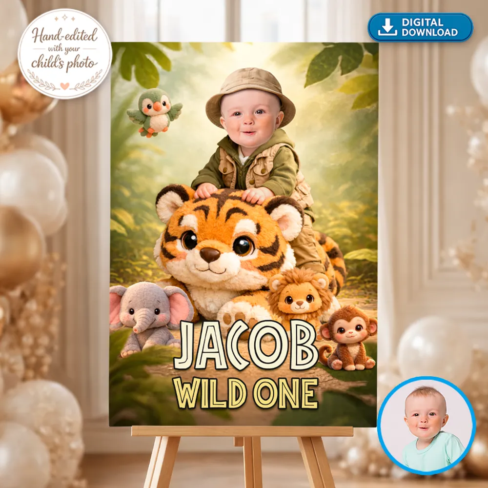 Baby Wild One Welcome Sign – Personalized Wild One Party Decor With Photo (24h Delivery) – Digital Download 5 Baby Wild One Welcome Sign – Personalized Wild One Party Decor With Photo (24h Delivery) – Digital Download