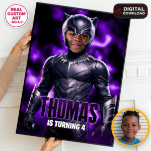 Custom Black Panther Welcome Sign | Personalized Superhero Party Poster