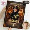 Personalized Firefighter Welcome Sign | Custom Hero Photo Party Poster 2 Personalized Firefighter Welcome Sign Photo Decor
