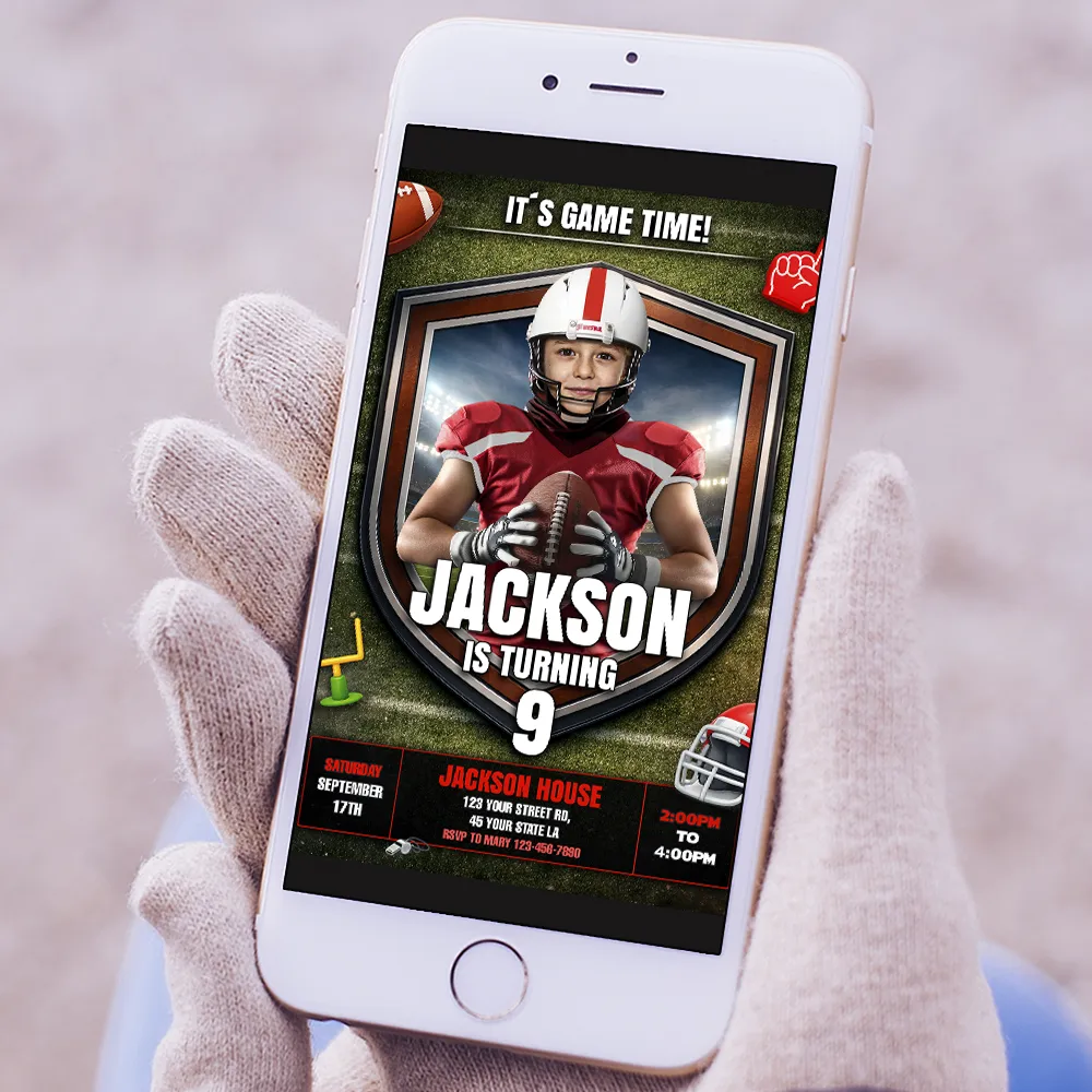 American Football Party Invitation – Custom Football Birthday Photo Invitation – Delivered in 24h – Digital File 5 American Football Party Invitation – Custom Football Birthday Photo Invitation – Delivered in 24h – Digital File