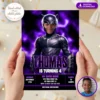 Black Panther Photo Invitation | Personalized Black Panther Birthday Invite 3 Panther Hero Photo Invitation | Personalized Galactic Superhero Birthday Invite