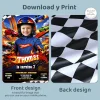 Car Race Birthday Invitation | Personalized Racing Car Photo Invite 6 Car Race Birthday Invitation – Custom Wheel and Racing Photo Invitation – Delivered in 24h – Digital File