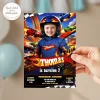Car Race Birthday Invitation | Personalized Racing Car Photo Invite 4 Car Race Birthday Invitation – Custom Wheel and Racing Photo Invitation – Delivered in 24h – Digital File