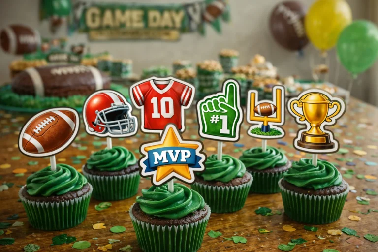 Free Printable American Football Cupcake Toppers