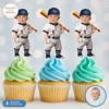 Baby Baseball Cupcake Toppers | Custom Photo Cake Decor 2 Baby Baseball Cupcake Toppers | Custom Photo Cake Decor