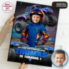 Monster Truck Welcome Sign Blue | Custom Off-Road Racing Birthday Poster 2 Custom Monster Truck Welcome Sign Blue | Custom Photo Poster
