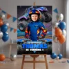 Monster Truck Welcome Sign Blue | Custom Off-Road Racing Birthday Poster 5 Custom Monster Truck Welcome Sign Blue | Custom Photo Poster