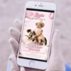 First Rodeo Pinto Pony Invitation for Girls | Pink Cowgirl Photo Invite 3 Custom First Rodeo Invitation for Girls | Pink Cowboy 1st Birthday Invite