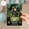 Neon Green Monster Truck Invitation | Personalized Big Wheels Party Invite 4 Custom Neon Green Monster Truck Invitation | Big Wheels Invite
