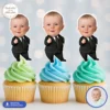 Boss Baby Cupcake Toppers with Photo | Custom Little Boss Party Decor 2 Custom Little Boss Cupcake Toppers | Party Photo Cake Decor