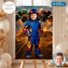 Blue Monster Truck Portrait with Photo | Custom Racing Theme Digital Artwork 3 Blue Monster Truck Portrait with Photo – Racing Theme Digital Artwork
