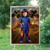Blue Monster Truck Portrait with Photo | Custom Racing Theme Digital Artwork 6 Blue Monster Truck Portrait with Photo – Racing Theme Digital Artwork