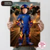 Blue Monster Truck Portrait with Photo | Custom Racing Theme Digital Artwork 5 custom monster truck birthday portrait party decor 7