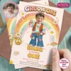 One Groovy Baby Invitation | Groovy Girl Hippie Birthday Party