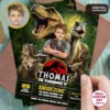 Dinosaur Explorer Birthday Invitation | T-Rex & Raptor Photo Invite 2 Epic Jurassic Kids Invitation | Custom Dinosaur Photo Explorer Invite