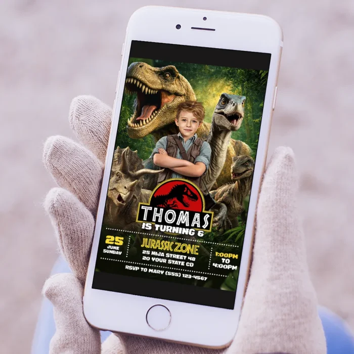 Epic Jurassic Kids Invitation | Custom Dinosaur Photo Explorer Invite