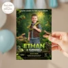 Reptile Birthday Invitation | Custom Photo Reptile Party 4 Custom reptile birthday invitation with child photo, Leapin’ Lizards reptile party theme