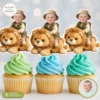Wild One Safari Cupcake Toppers | Custom Jungle Birthday Party Decoration 2 Custom Wild One Safari Cupcake Toppers - ready in