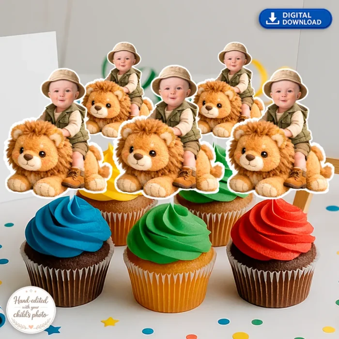 Custom Wild One Safari Cupcake Toppers - ready in