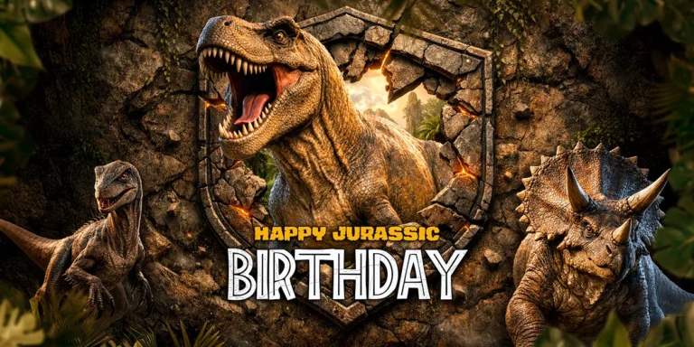 Free Epic Jurassic Birthday Banner