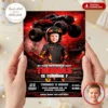 Midnight Rally Monster Truck Invitation | Red & Black Big Wheels Party Invite 3 Midnight Rally Monster Truck Invitation | Red & Black Big Wheels Party Invite