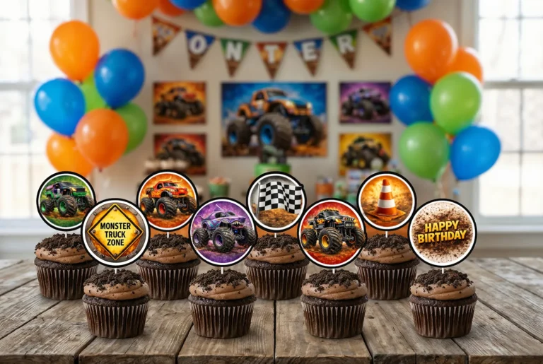 Free Printable Monster Truck Cupcake Toppers