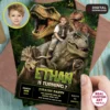 Tyrannosaurus Birthday Invitation | Epic Custom T-Rex Photo Invite 2 Tyrannosaurus Birthday Invitation | Custom T-Rex Photo