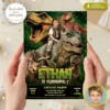 Tyrannosaurus Birthday Invitation | Epic Custom T-Rex Photo Invite 3 Tyrannosaurus Birthday Invitation | Custom T-Rex Photo