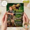 Epic Jurassic Birthday Invitation | Custom Dinosaur Party Explorer Invite 3 Epic Jurassic Birthday Invitation | Custom Dinosaur Photo Invite
