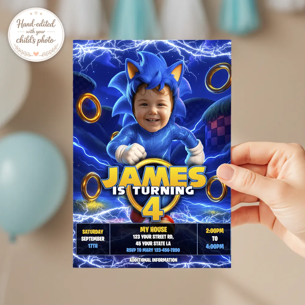 Super Speed Dash Party Invitation | Custom Gamer Birthday Invitation 3 Super Speed Dash Party Invitation | Custom Gamer Birthday Invitation