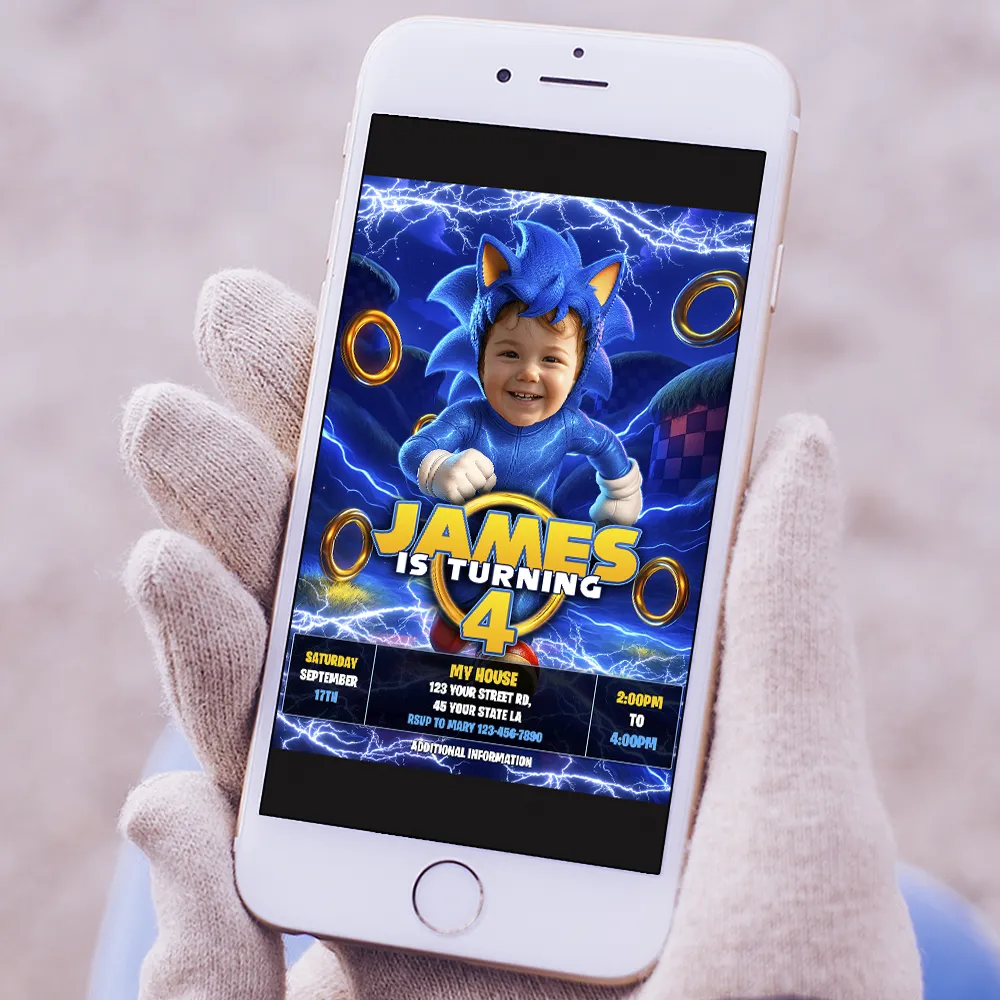 Super Speed Dash Party Invitation | Custom Gamer Birthday Invitation 5 Super Speed Dash Party Invitation | Custom Gamer Birthday Invitation