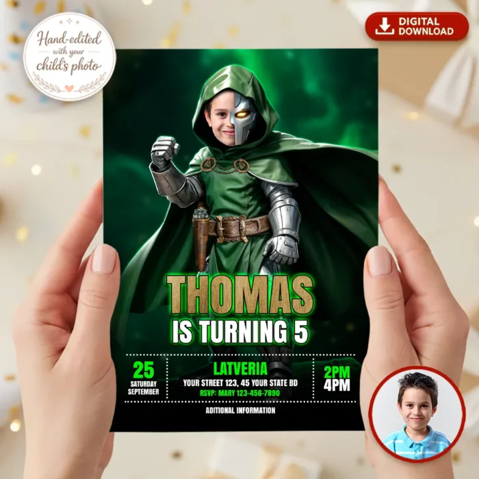 Villain Birthday Party Invitation | Personalized Superhero Photo Invite