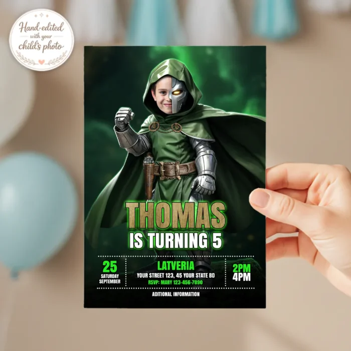 Villain Birthday Party Invitation | Personalized Superhero Photo Invite