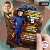 Monster Truck Photo Invitation with Child Face Integration