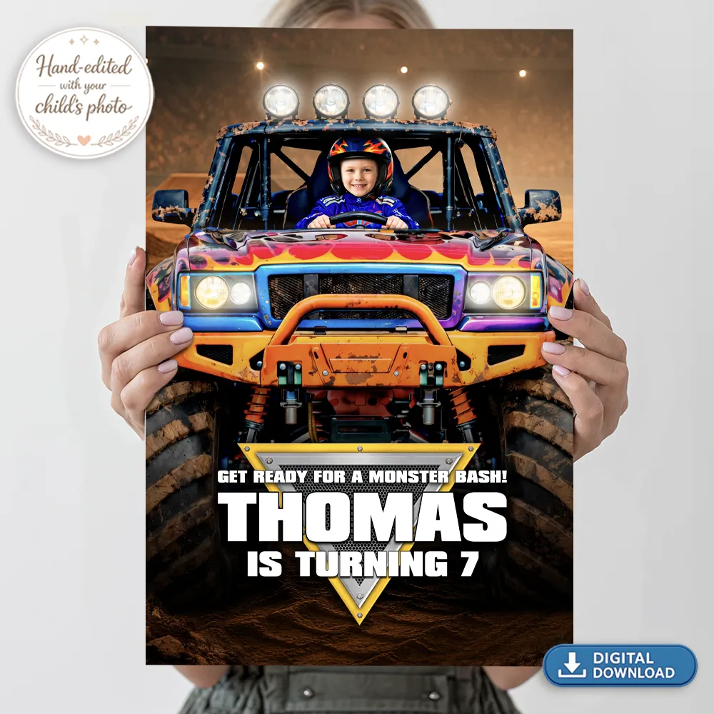 Monster Truck Welcome Sign | Custom Off-Road Racing Party Poster 5 Monster Truck Welcome Sign | Custom Off-Road Racing Party Poster