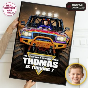 Monster Truck Welcome Sign | Custom Off-Road Racing Party Poster