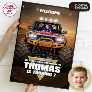 Monster Truck Party Poster | Personalized Photo Poster