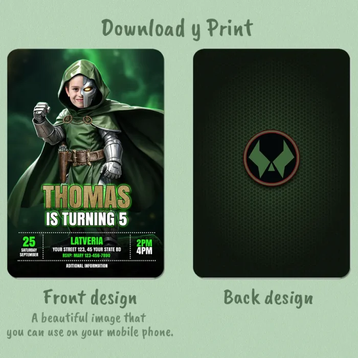 Villain Birthday Party Invitation | Personalized Superhero Photo Invite