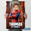 Personalized Spiderman Welcome Sign | Custom Spiderman Party Decor 4 Personalized Spider Web Hero Welcome Sign | Custom Red & Blue Hero Party Decor